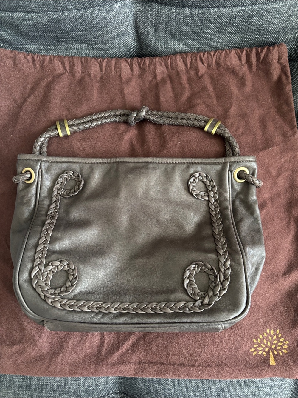 Mulberry Women's Braided Handle Leather Shoulder Bag - Brown